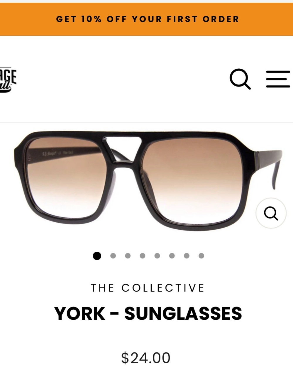 BNWT Black York Sunglasses — Aviators - Picture 2 of 3